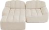 Modulares Ecksofa 2-Sitzer mit Ottoman, Granulierter Fleece, 210 x 165 x 79 cm, Beige Weiß, ohne Montage Bild 5