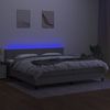 Boxspringbett mit Matratze & LED Stoff Hellgrau 200x200 cm, Härtegrad: H2 [3133181] Bild 4