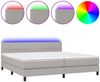 Boxspringbett mit Matratze & LED Stoff Hellgrau 200x200 cm, Härtegrad: H2 [3133181] Bild 2