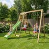 MaxPlay Holzklettergerüst mit Doppelschaukel und Rutsche Bild 3
