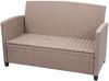 XXL Poly-Rattan Garnitur HWC-F10, Balkon-/Garten-/Lounge-Set Sitzgruppe, Sofa Sessel mit Kissen Spun Poly ~ grau-braun Bild 3