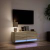 TV-Wandschrank, Fernsehschrank mit LED-Beleuchtung Sonoma-Eiche 100 x 31 x 35 cm Bild 5