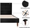 KLAM HOME Polsterbett Doppelbett Einzelbett Continental Bett mit Lattenrost Kopfteil (140*200 cm), für Erwachsene und Jugendliche Bild 2