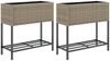vidaXL Hochbeete mit Ablage 2 Stk. Grau 70x28x70 cm Poly Rattan 3210512 Bild 2