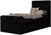 TILIO Jugendbett 90x200 mit Bettkasten - Boxspringbett mit 7-Zonen-Taschenfederkernmatratze, hohes Kopfteil, Einzelbett mit Stauraum - Schwarz Cordstoff - H4 - Rechts Bild 4