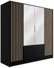 ALTDECOR Drehtürenschrank NELIA (Kleiderschrank Garderobenschrank mit viel Stauraum, Moderner Schrank) Vielseitiger Drehtürenschrank mit Spiegeltüren Spiegel Lamellen Bild 4