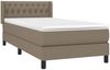 vidaXL Boxspringbett mit Matratze Taupe 100x200 cm Stoff 3129933 Bild 3