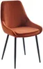Vente-unique - MASURIE Stuhl SamtStoff Rot - B 56 cm x H 85,5 cm x L 49 cm Bild 4