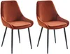 Vente-unique - MASURIE Stuhl SamtStoff Rot - B 56 cm x H 85,5 cm x L 49 cm Bild 2