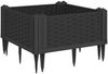 vidaXL Pflanzkasten mit Erdspießen Schwarz 42,5x42,5x28,5 cm PP 368002 Bild 2