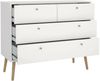 Dmora Kommode Pelagie, Mehrzweckkommode, Schlafzimmerkommode, Schrank mit Schubladen, 99x39 h82 cm, Weiß Bild 4
