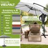 tillvex® Alu Sonnenschirm Rechteckig Ø 330 cm Grau + Abdeckung mit Kurbel | Ampelschirm Eckig mit Ständer & Windschutz | Gartenschirm UV-Schutz Aluminium | Kurbelschirm Marktschirm wasserdicht 360° drehbar Bild 5