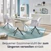 KHG Esszimmerstühle 4er Set, Küchenstuhl mit Armlehnen Bouclé Taupe, Stuhlbeine Metall lackiert, Polsterstuhl, Essstuhl, Stuhl, für Esszimmer Küche Büro Bild 3