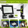Clanmacy LED Flutlichtstrahler LED Fluter mit Bewegungsmelder 50W Außenleuchte Kaltweiß Spotlight Bild 1