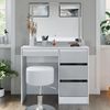 Schminktisch Sherry Weiß 90 cm mit LED-Spiegel und Hocker Vicco Bild 5