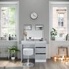 Schminktisch Sherry Weiß 90 cm mit LED-Spiegel und Hocker Vicco Bild 4