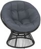 Outsunny Gartensessel mit Kissen, Stahlrahmen (Korbsessel, 1-St, Papasansessel), Grau Bild 2