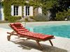 Sonnenliege mit Kissen CESANA PREMIUM mit Relaxfunktion Akazienholz Rot Bild 3