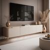 ALLHOUSE24 TV-Schrank LINE 200 cm Kaschmir matt, LED, Push-Open, goldene Metallbeine Breite 200 cm Bild 2