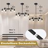 LMaxhome Deckenleuchte LED Deckenleuchten 6 Flammig E27 Modern Kronleuchter für Schlafzimmer, Schwarz 6-Licht(ohne Glühbirnen), ohne Leuchtmittel, mit 180° drehbarer Lampenschale, Pendelleuchte Deckenlampe Wohnzimmer Bild 3