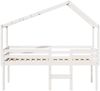 vidaXL Hochbett mit Dach Weiß 80x200 cm Massivholz Kiefer 3282056 Bild 4