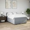 vidaXL Boxspringbett mit Matratze Hellgrau 140x190 cm Stoff 3288197 Bild 4