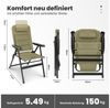 HOMECALL Klappstuhl Hochlehner Campingstuhl Gartenstuhl Gepolstert Faltstuhl Balkonstuhl (150 KG Belastbar Erstellbare Kopfstutze Anglerstuhl,Groß und Hoch, 2 St), mit 7-Fach Verstellbare lehne, für Camp Garten Balkon Bild 2