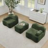 Modulares 2-Sitzer Sofa mit Ottoman, Samt, Wellenform, 192 x 167 x 70 cm, grün Bild 2