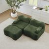 Modulares 2-Sitzer Sofa mit Ottoman, Samt, Wellenform, 192 x 167 x 70 cm, grün Bild 5