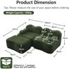 Modulares 2-Sitzer Sofa mit Ottoman, Samt, Wellenform, 192 x 167 x 70 cm, grün Bild 4