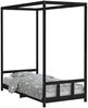 vidaXL Kinderbett Schwarz 90x190 cm Massivholz Kiefer 834518 Bild 2