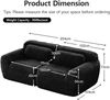 Flieks 2-Sitzer Sofa, rahmenlos modular Sofa mit 2 Kissen, rutschfester Boden, Plüsch, Schwarz Bild 4
