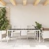 vidaXL Gartentisch mit Glasplatte Weiß 190x90x75 cm Poly Rattan 368129 Bild 3