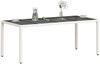 vidaXL Gartentisch mit Glasplatte Weiß 190x90x75 cm Poly Rattan 368129 Bild 4