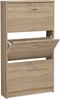 FMD Möbel - STEP 3 - Schuhkipper mit 3 Fächern für 6 Paar Schuhe - melaminharzbeschichtete Spanplatte - Eiche Nb - 58,5 x 104,5 x 17cm Bild 3