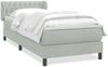 vidaXL Boxspringbett mit Matratze Hellgrau 80x220 cm Samt 3317799 Bild 2