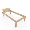 Pfostenbett "metallarm" Zirbe Holzbett "Daybett" 100 x 210cm 48cm Einzelbett Bild 1