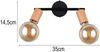 Deckenstrahler LAMEGO 2-flammig aus Metall in Schwarz & Holzoptik, Breite 35cm Bild 4