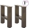 vidaXL Couchtischbeine Naturstahl 2 Stk. 30x(30-31) cm Stahl 4013255 Bild 4