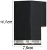 LED Außenwandleuchte ALU Down Light Schwarz Effektstreifen IP44, Höhe 16,5cm Bild 4