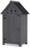 Divit Pflanzkübel Gartenschrank wetterfest Geräteschuppen Holz 65 x 46 x 137 cm IG10 gra Bild 1