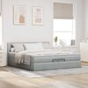 vidaXL Ottoman-Bett mit Matratze Hellgrau 200x200 cm Stoff 3311484 Bild 3