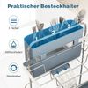 2-stöckiger Abtropfgestell Abtropfständer aus Metall mit Haltern für Gläser Teller Schüsseln Tassen Silber Bild 3