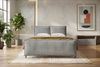 Boxspringbett Elysio Plus - Cordstoff - hellgrau - 160x200 cm Bild 3