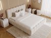 GRAINGOLD Smile Doppelbett 200x200, mit hohem Kopfteil, Bettkasten, Bouclé-Stoff, Beige Bild 4