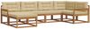 vidaXL Outdoor-Sofagarnitur mit Kissen 6 pcs Natur und Beige 3367816 Bild 2