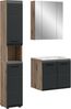 Badkombination (B/H/T: 105x185x46 cm) in schwarz matt und Nox Oak Nachbildung Bild 1