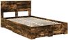 vidaXL Bettrahmen Geräucherte Eiche 135 x 190 cm Holzwerkstoff 3408276 Bild 4