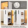 Merax Vitrine, Multifunktionsschrank, Bücherregal und Vitrine mit Türen aus gehärtetem Glas, mit 1 Tür, 1 seitliche Schublade, mit Rollen und LED-Beleuchtung, Weiß, 160 x 40 x 70 cm Bild 5