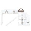 Etagenbett Kinderbett 90x200 mit Rutsche, Treppe und Fensterdesign, Hochbett mit Stauraum, Kiefer Holzgestell, weiß Bild 5